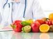 A doctor nutritionist with fruits and vegetables