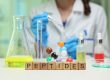 A laboratory setting that showcases extensive peptide research, featuring colorful models and advanced lab equipment